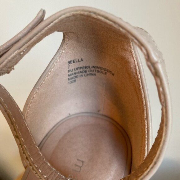 Madden Girl Beella Blush 3.5" Block Heel Sandals Size 7 Adjustable Ankle Strap - Picture 4 of 6